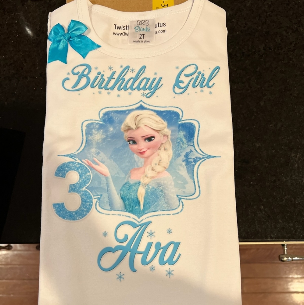 Frozen birthday shirt Personalized Ava age 3